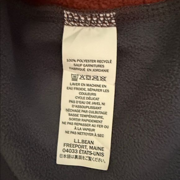 L.L. Bean Women's Fleece Jacket - Rust and Gray - size Large Pet - Picture 4 of 4